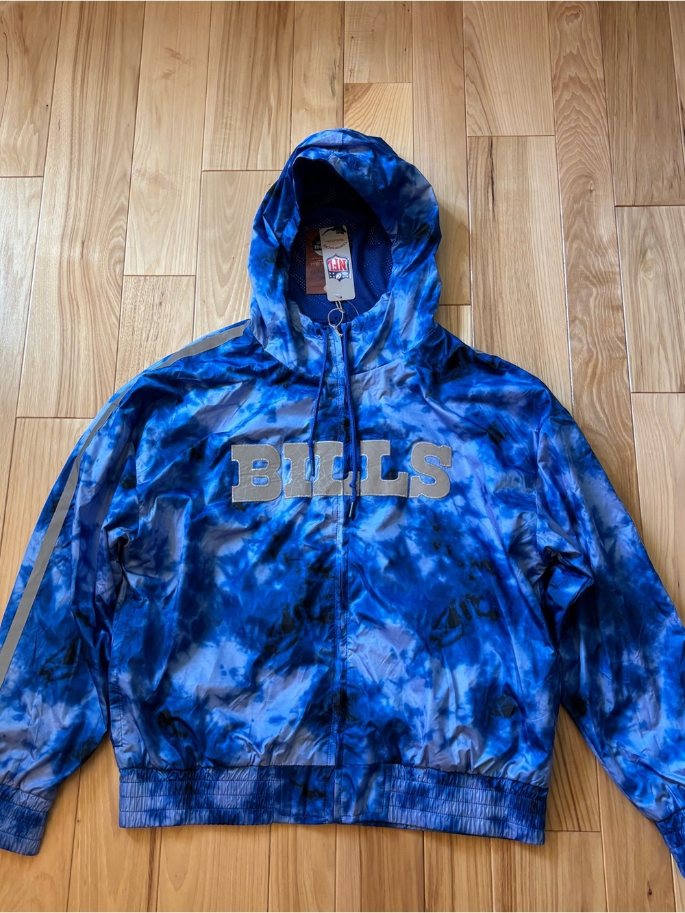 NEW Mitchell & Ness NFL Buffalo Bills Galaxy Full Zip Hooded Windbreaker Jacket